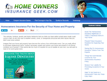 Tablet Screenshot of homeownersinsurancegeek.com